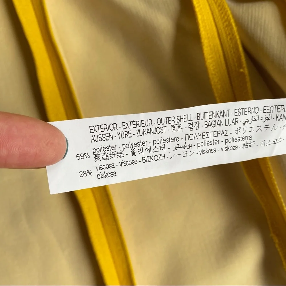 🥂 ZARA YELLOW SQUARE SHOULDER LONG SLEEVE ASYMMETRICAL MINI DRESS! - Picture 13 of 13